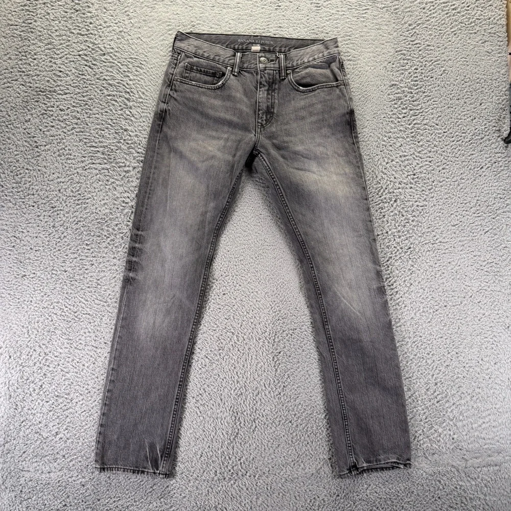 Banana Republic Jeans Men 30x32 Gray Cotton Denim Straight Leg Slim Fit Workwear
